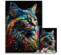 Puzzle 1000 Pieces Jigsaw Maine Coon Cat Impossible Jigsaw Puzzles for Adults Perfect for Christmas Halloween Easter New Year 1000 PCS(75x50cm)