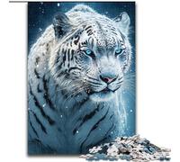 Puzzle 1000 Pieces Jigsaw Majestic White Tiger Puzzles for Adults size 26x38cm Perfect for Teenagers & Collectors, Ideal Home Decor & Travel Gift