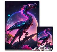 Puzzle 1000 Pieces Jigsaw Neon Fairytale Dinosaur Jigsaw Puzzles for Adults for Parents, Lovers, Friends - Age 14+ 26X38CM/10.23x14.96inch