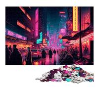 Puzzle 1000 Pieces Jigsaw Night City Challenging Puzzles Family Fun Activity, Brain Challenge, for Teenager 50x75CM/19.68x29.52inch