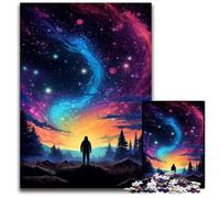 Puzzle 1000 Pieces Jigsaw Night View Under The Starry Sky Jigsaw Puzzles for Adults Home Activity for Holidays Birthdays And Family Game Nights 1000 PCS(38x26cm)