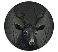 Puzzle 1000 Pieces Jigsaw Nocturnal God Deer 1000 Piece Round Jigsaw Puzzle Brain Challenge, for Teenagers & Home Decor 67.5x67.5cm