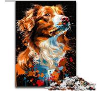 Puzzle 1000 Pieces Jigsaw Nova Scotia Duck Tolling Retriever Dog Made of Wood, Skill Level Beginner, Great for Birthday 50x75cm Adult & Family Activity, DIY Home Decor Gift