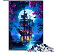 Puzzle 1000 Pieces Jigsaw Ocean Ship Made of Wood, for Parents, Lovers, Friends - Age 14+ 50x75cm Engaging Family Game Night Activity