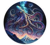 Puzzle 1000 Pieces Jigsaw Octopus Monster 1000 Piece Round Jigsaw Puzzle Brain Challenge, for Teenagers & Home Decor 67.5x67.5cm