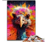 Puzzle 1000 Pieces Jigsaw Ostrich Puzzles for Adults size 26x38cm Relax & Challenge, Colorful Home Decor Art, for Friends