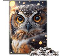 Puzzle 1000 Pieces Jigsaw Owl Portrait Made of Wood, for Parents, Lovers, Friends - Age 14+ 50x75cm Engaging Family Game Night Activity
