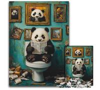 Puzzle 1000 Pieces Jigsaw Panda Go Toilet Challenging Puzzles Family Fun Activity, Brain Challenge, for Teenager 50x75CM/19.68x29.52inch