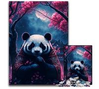 Puzzle 1000 Pieces Jigsaw Panda Kimono StyleWooden Jigsaw Challenging Brain Teaser for Teenagers Family Game Night Fun 1000 PCS(75x50cm)