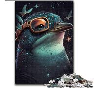 Puzzle 1000 Pieces Jigsaw Penguin Illusion Made of Wood, for Parents, Lovers, Friends - Age 14+ 50x75cm Engaging Family Game Night Activity