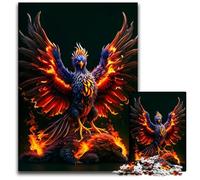 Puzzle 1000 Pieces Jigsaw Phoenix Fire Dark Backgrou Puzzles for Adults DIY Decoration Brain Challenge for Adult Family 1000 PCS(75x50cm)