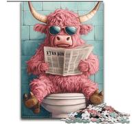 Puzzle 1000 Pieces Jigsaw Pink Yak Go Toilet JigsawPuzzle 1000 Pieces for Adults Family Activity Game for Teenagers, Challenging Brain Teaser (Size 26x38cm)