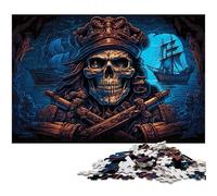 Puzzle 1000 Pieces Jigsaw Pirate Skeleton Challenging Puzzles Family Fun Activity, Brain Challenge, for Teenager 26X38CM/10.23x14.96inch