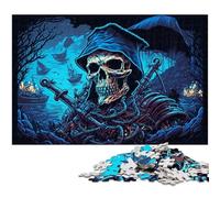 Puzzle 1000 Pieces Jigsaw Pirate Skeleton Challenging Puzzles Family Fun Activity, Brain Challenge, for Teenager 26X38CM/10.23x14.96inch