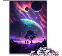 Puzzle 1000 Pieces Jigsaw Planet Tree Puzzle Made of Wood,Challenging Brain Teaser for Teenagers, Family Game Night Fun 1000pcs(50x75cm)