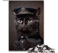 Puzzle 1000 Pieces Jigsaw Police Cat Jigsaw Puzzle Made of cardboard,Challenging Brain Teaser for Teenagers, Family Fun, DIY Home Decor Gift 1000pcs(26x38cm)