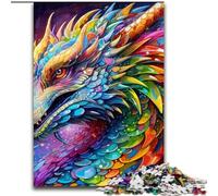 Puzzle 1000 Pieces Jigsaw Psychedelic Art Dragon 1000-Piece Jigsaw Puzzle Perfect Christmas & New Year Gift, (Szie 50x75cm)