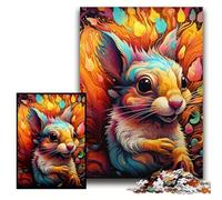 Puzzle 1000 Pieces Jigsaw Psychedelic Squirrel cardboard Jigsaw Puzzles for Adults 26x38 cm DIY Home Decor Gift, Brain Teaser Game