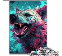 Puzzle 1000 Pieces Jigsaw Psychedelic The Hyena Made of Wood, High-Difficulty Brain Teaser for Teenagers 50x75cm for Birthdays, Holidays, And Special Occasions