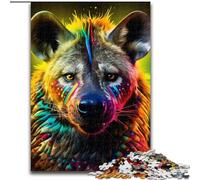 Puzzle 1000 Pieces Jigsaw Psychedelic The Hyena Puzzles for Adults size 26x38cm for Teenagers, Family Game Night, Brain-Challenging Gift Idea