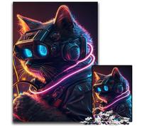 Puzzle 1000 Pieces Jigsaw Punk Human Cat Puzzles for Adults Perfect for Family Fun, Party Games, Birthday Party Favors 50x75CM/19.68x29.52inch