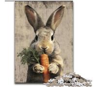 Puzzle 1000 Pieces Jigsaw Rabbit Eating Carrot Puzzles for Adults 26X38CM Interactive Family Game, Brain Challenge, Educational Toy