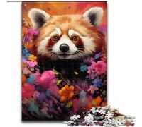 Puzzle 1000 Pieces Jigsaw Red Panda Made of Wood, High-Difficulty Brain Teaser for Teenagers 50x75cm for Birthdays, Holidays, And Special Occasions