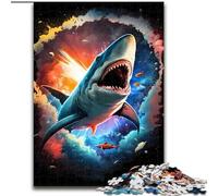 Puzzle 1000 Pieces Jigsaw Shark Myth Made of Wood, Skill Level Beginner, Great for Birthday 50x75cm Adult & Family Activity, DIY Home Decor Gift