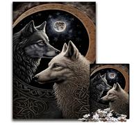 Puzzle 1000 Pieces Jigsaw Skoll And Hati Norse Wolf Puzzles for Adults DIY Decoration Brain Challenge for Adult Family 1000 PCS(38x26cm)
