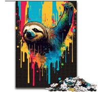 Puzzle 1000 Pieces Jigsaw Sloth Colourful Jigsaw Puzzle Made of Wood, for Parents, Lovers, Friends - Age 并不想+ 1000pcs(50x75cm)