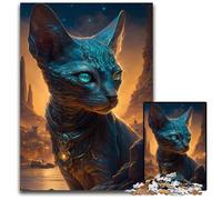 Puzzle 1000 Pieces Jigsaw Sphynx Cat Myth Puzzles for Adults Perfect for Family Fun, Party Games, Birthday Party Favors 50x75CM/19.68x29.52inch