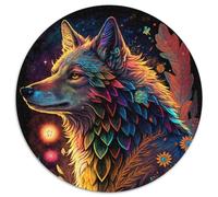 Puzzle 1000 Pieces Jigsaw Spirit Wolf Round Puzzles for 1000 Piece Perfect for Christmas, Halloween, Easter, New Year 1000pcs (67.5x67.5cm)