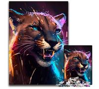 Puzzle 1000 Pieces Jigsaw Spirited Cougar Difficult Puzzles for Adults Brain Challenge Gift, Educational Activity for Teenagers 26X38CM/10.23x14.96inch