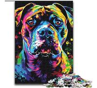 Puzzle 1000 Pieces Jigsaw Staffordshire Bull Terrier Puzzles for Adults size 26x38cm Relax & Challenge, Colorful Home Decor Art, for Friends