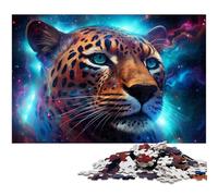 Puzzle 1000 Pieces Jigsaw Star Animal Leopard Challenging Puzzles Family Fun Activity, Brain Challenge, for Teenager 26X38CM/10.23x14.96inch