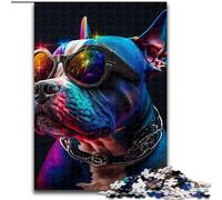 Puzzle 1000 Pieces Jigsaw Sunglasses Dog Jigsaw Puzzles for Adults, 1000 Piece Family Interactive Game, Brain Teaser Gift, Educational Toy size 50x75cm
