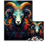Puzzle 1000 Pieces Jigsaw The Colorful Psychedelia of The Goat GodPaper Puzzles Family Activity Brain Teaser Home Decor 1000 PCS(38x26cm)
