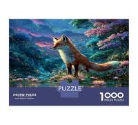 Puzzle 1000 Pieces Jigsaw - The Fox Beside The Lotus Pond, Wildlife Impossible Challenge for Adults, Educational Game & Home Decoration, 52x38cm/1000pcs