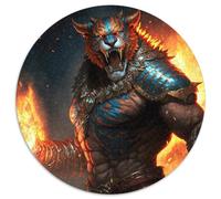 Puzzle 1000 Pieces Jigsaw Tiger Barbarian Warriors Jigsaw Puzzles for Adults Family Game Night Fun, DIY Decorative Artwork (67.5x67.5cm)