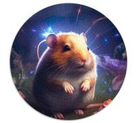 Puzzle 1000 Pieces Jigsaw Tiny Hamster on Mars 1000 Pieces Round Puzzles for Adults for Teenagers & Family Fun - DIY Brain Teaser Game Gift 67.5x67.5cm