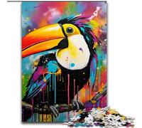Puzzle 1000 Pieces Jigsaw Toucan Graffiti Painting Jigsaw Puzzles size50x75cm Fun at Home Activities, Birthday Present, Travel Gifts