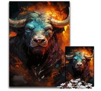 Puzzle 1000 Pieces Jigsaw Tough Minotaur Watercolor Puzzles for Adults DIY Decoration Brain Challenge for Adult Family 1000 PCS(75x50cm)