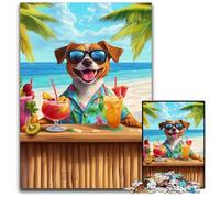 Puzzle 1000 Pieces Jigsaw Vacation Dog Puzzle Educational Games, with Matching Poster And Trivia Sheet for Age 14 Years Up 50X75CM