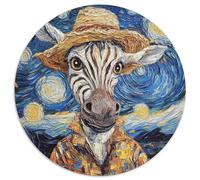 Puzzle 1000 Pieces Jigsaw Van Gogh Zebra 1000 Piece Round Jigsaw Puzzle Brain Challenge, for Teenagers & Home Decor 67.5x67.5cm