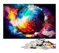 Puzzle 1000 Pieces Jigsaw Volleyball Oil Painting Challenging Puzzles Family Fun Activity, Brain Challenge, for Teenager 50x75CM/19.68x29.52inch