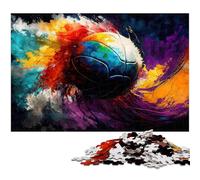 Puzzle 1000 Pieces Jigsaw Volleyball Oil Painting Puzzles for Adults Perfect for Family Fun, Party Games, Birthday Party Favors 26X38CM/10.23x14.96inch