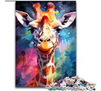 Puzzle 1000 Pieces Jigsaw Watercolour Giraffe cardboard Jigsaw Puzzles for Adults size 26x38cm Brain Challenge Game for Teenagers & Family Interaction