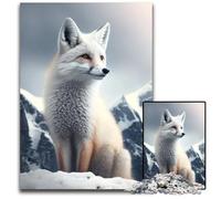 Puzzle 1000 Pieces Jigsaw White Snow Fox Challenging Puzzles for Parents Lovers Friends Age 1000 PCS(38x26cm)