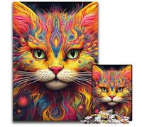 Puzzle 1000 Pieces Jigsaw Yellow Cat Challenging Puzzles Family Fun Activity, Brain Challenge, for Teenager 50x75CM/19.68x29.52inch