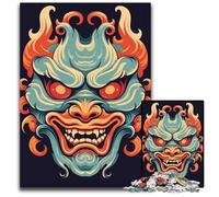 Puzzle 1000 Pieces Jigsaw Yokai Oni Japanese Mask Puzzles for Adults DIY Decoration Brain Challenge for Adult Family 1000 PCS(75x50cm)